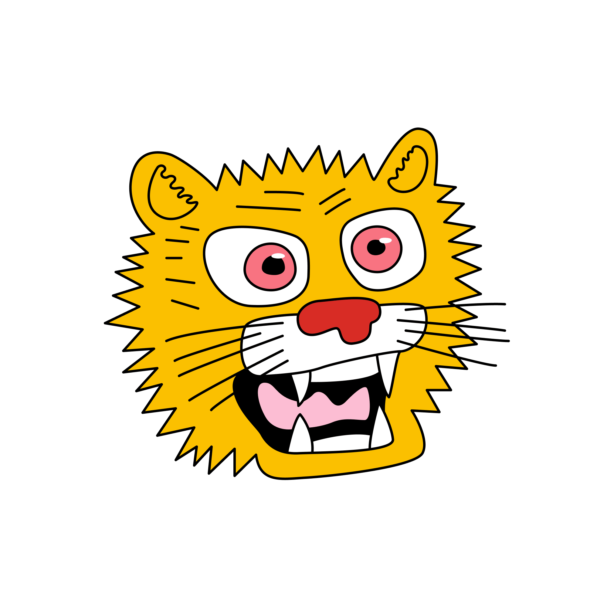 Grinning Golden Tiger_filled